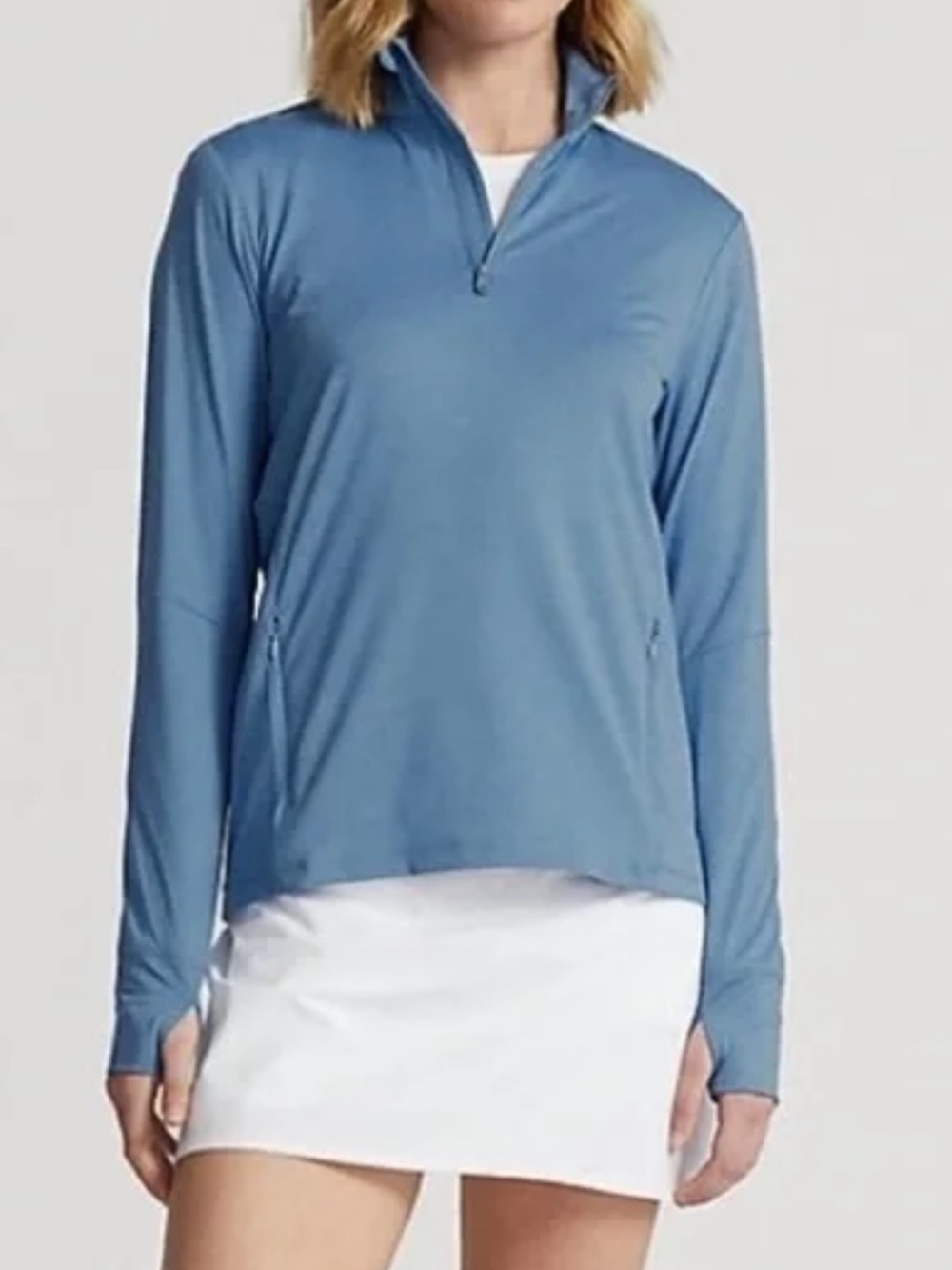 RLX Ralph Lauren Women’s 1/4 Zip Pullover Golf Wicking Jersey Blue Size M NWT